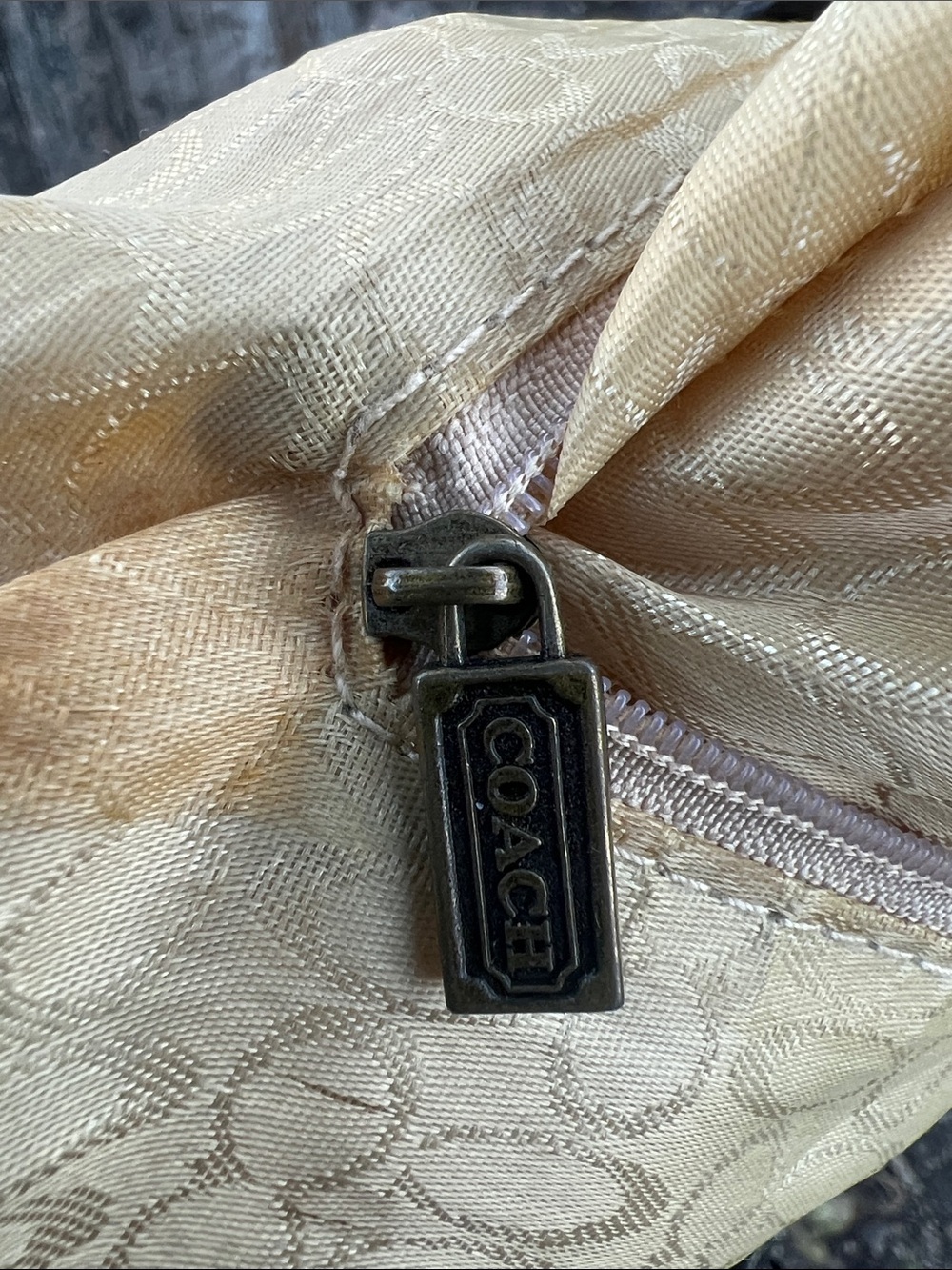 Coach Brown Signature Canvas Shoulder Bag with Dark Chocolate Accents - Picture 3 of 10